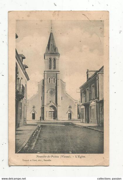 cp , 86 , NEUVILLE DE POITOU , en Poitou , l'église , voyagée 1907