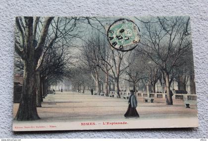 Cpa 1907, Nîmes, l'esplanade, Gard 30