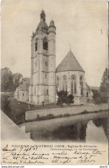 CPA NOGENT-le-ROTROU-Église St-Hilaire (28590)