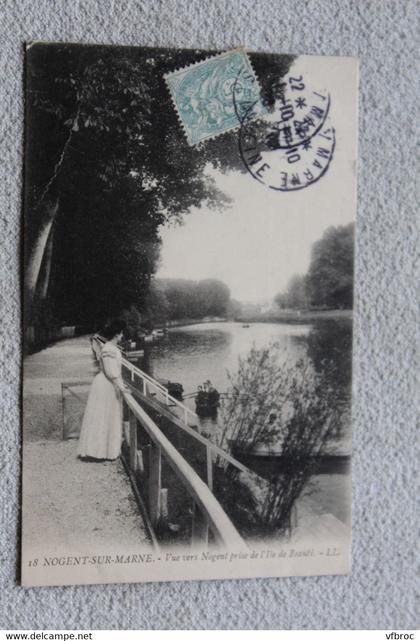 Nogent sur Marne, vue vers Nogent prise de l'ile de Beauté, Val de Marne 94