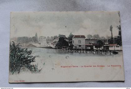 Cpa 1907, Nogent sur Seine, le quartier des écluses, la passerelle, Aube 10