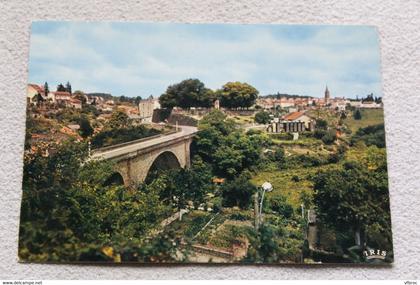 Cpm, Nontron, le viaduc et vue d'ensemble, Dordogne 24