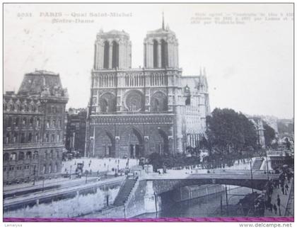 CPA 4051--QUAI ST MICHEL NOTRE DAME de PARIS -- SEINE 75-- FM Taxée SERGENT DE LA 22é COLONIALE SECTEUR 13 MILITARIA