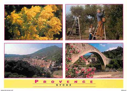 26 - Nyons - Multivues - Oliviers - Cueillette des Olives - Fleurs - Flamme Postale de Nyons - CPM - Voir Scans Recto-Ve