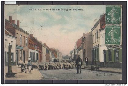 59 - Orchies - Rue du Faubourg de Tournai - Colorisée