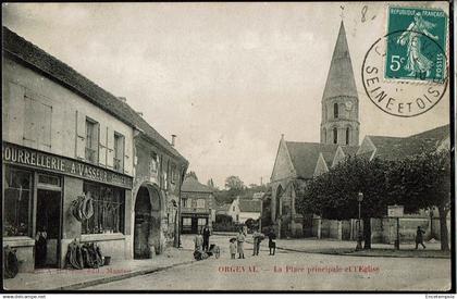 CPA Carte postale France Orgeval Place et et l'église   VM83407ok