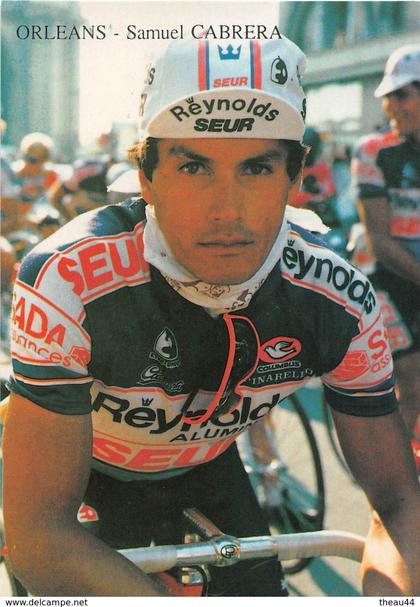 ORLEANS - Coureur Cycliste Colombien " Samuel CABRERA " au départ de l'Etape du Tour de France le 9/07/87 - Cyclisme