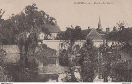 Contres La Riviere Antique French Postcard