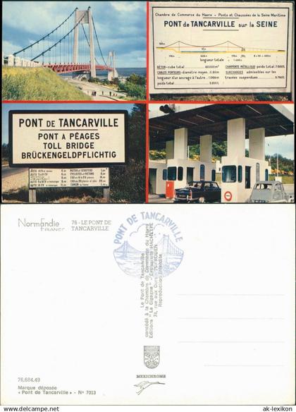 CPA Tancarville Brücke Pont de Tancarville Mautstelle Ente 1965