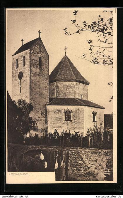 CPA Ottmarsheim,  vue de l'Église