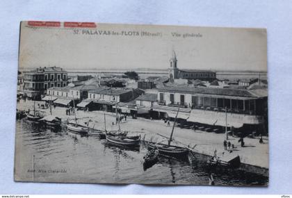 Cpa 1921, Palavas les Flots, vue générale, Hérault 34