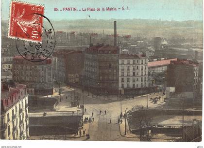 Carte POSTALE Ancienne de  PANTIN - Place de la Mairie