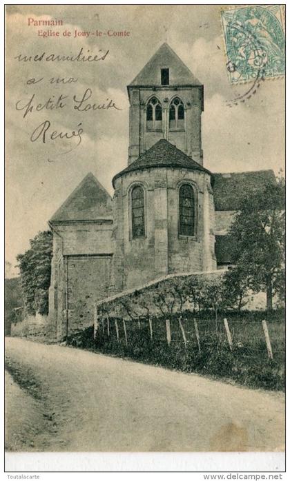 CPA 95  PARMAIN EGLISE DE JOUY LE COMTE  dos simple