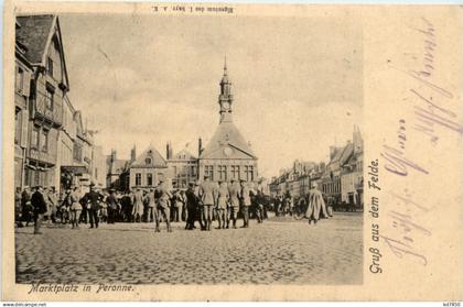 Marktplatz in Peronne - Feldpost