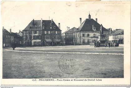 CPA Phalsbourg Place d'Armes et Monument du Général Lobau