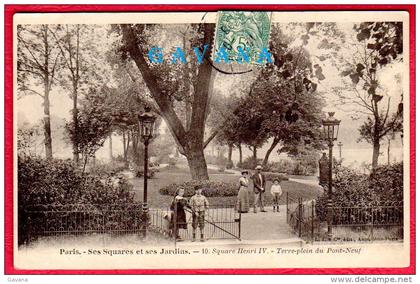 75 PARIS - Ses squares et ses jardins - 10 Square Henri IV - Terre-plein du Pont-Neuf