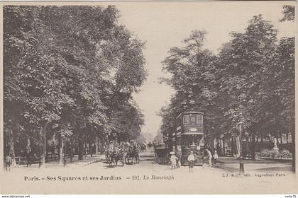 Paris 75 - Ses squares et ses jardins - Le Ranelagh - Tramway Impérial - Editeur L. J. et Cie