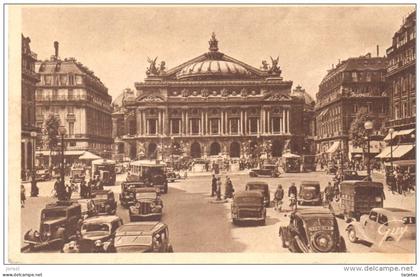 POSTAL    PARIS  -FRANCIA -  PLAZA Y EL TEATRO DE LA OPERA -