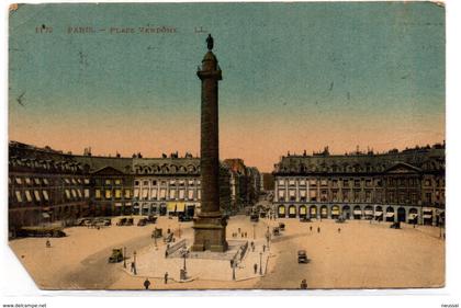 tarjeta postal  circulada  Place vendome.