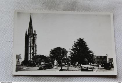 Cpsm, Plougasnou, la place de l'église, Finistère 29