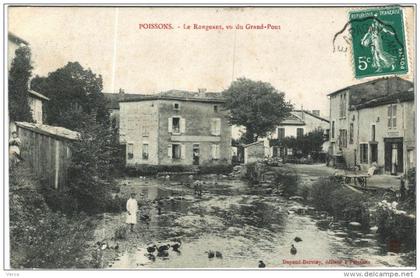 CARTE POSTALE DE POISSONS  -   LE RONGEANT VU DU GRAND PONT