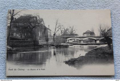 Pont de Chéruy, la mairie et le pont, Isère 38