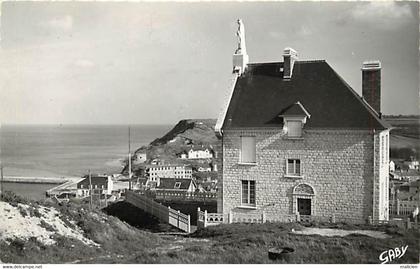 - calvados -ref-G413- port en bessin huppain - maison des feux et  la vierge - edit gaby n° 11 -