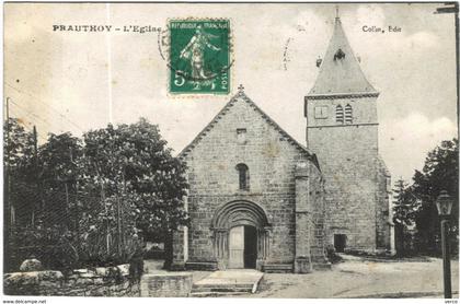 CARTE POSTALE ANCIENNE DE PRAUTHOY  -  L'EGLISE