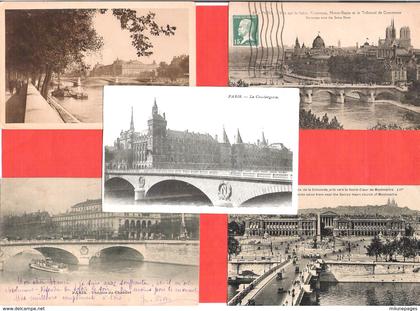 PARIS Lot de 20 cartes anciennes différentes des Ponts de PARIS dont précurseurs