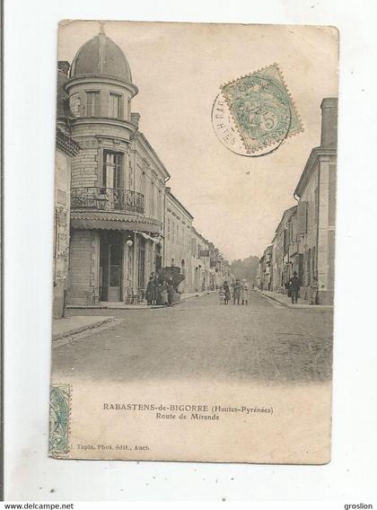 RABASTENS DE BIGORRE (HAUTES PYRENEES) ROUTE DE MIRANDE 1906