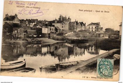 CPA REDON-Pont principal-Quai de Brest (265244)