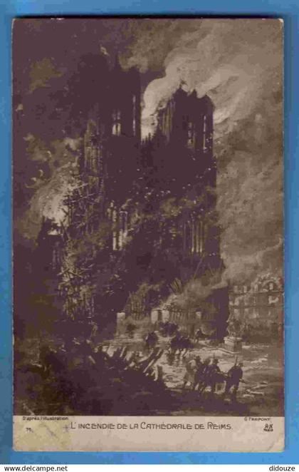 51 - Reims - L'Incendie de la Cathédrale de Reims - Ecrite en 1914