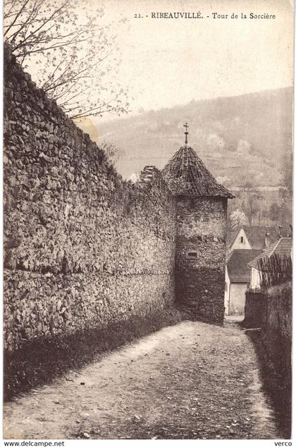 Carte POSTALE  Ancienne  de  RIBEAUVILLE - Tour de la Sorcière