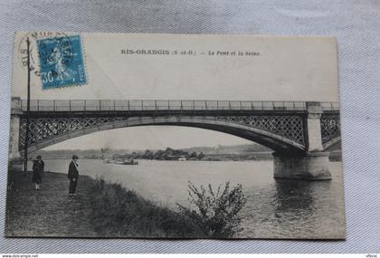 Cpa 1926, Ris Orangis, le pont et la Seine, Essonne 91