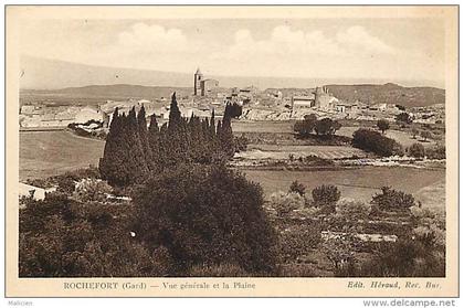 depts divers - gard  - ref T534 - rochefort du gard - vue generale et la plaine - carte bon etat -