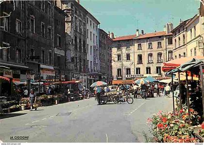 26 - Romans sur Isère - La place M. Faure - Marché - Commerces - CPM - Voir Scans Recto-Verso