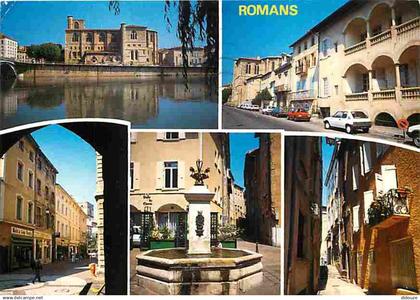 26 - Romans sur Isère - Multivues - Fontaine - Automobiles - Etat pli visible - CPM - Voir Scans Recto-Verso