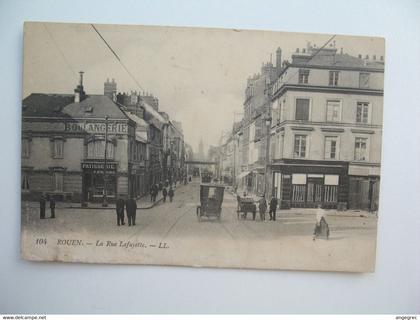 CPA  Rouen La Rue Lafayette