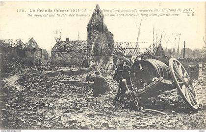 CPA Roye Guerre 1914-1917 La relève d'une sentinelle avancée aux environs de Roye