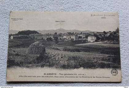 Cpa 1917, saint Agrève, vue générale, Ardèche 07