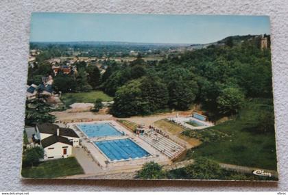 Cpm 1973, Saint Amand Montrond, vue aérienne, les piscines municipales, Cher 18