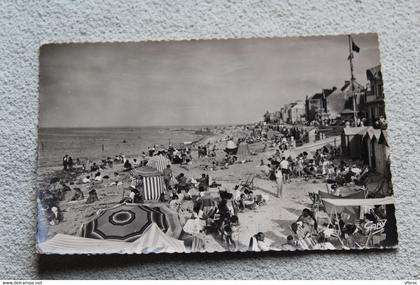 Cpsm 1955, saint Aubin sur mer, la plage, Calvados