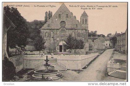 SAINT CHEF (ISERE) LA FONTAINE ET L'EGLISE