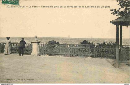 92 - Saint Cloud - Parc de Saint Cloud - Panorama pris de ia Terrasse de la Lanterne de Diogéne - Animée - CPA - Voir Sc