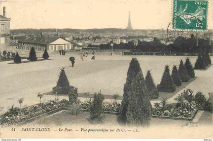 92 - Saint Cloud - Parc de Saint Cloud - Vue panoramique sur Paris - CPA - Voir Scans Recto-Verso