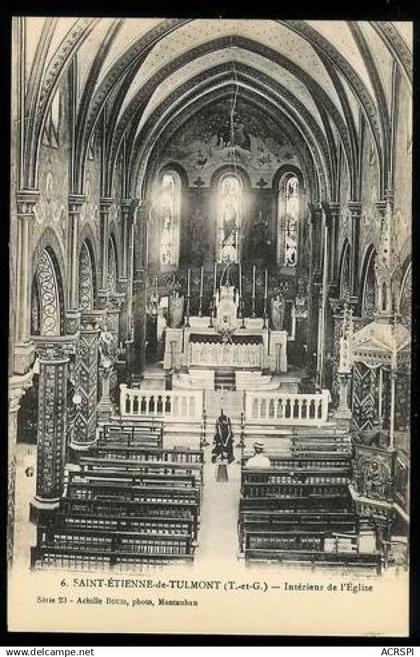 SAINT ETIENNE DE TULMONT intérieur de l'église édition Achile bocus série 23 carte n°6 carte rare