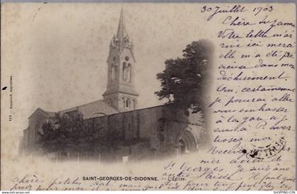 17 - Saint-georges-de-didonne - L' église - Voyagé - Dos non divisé...