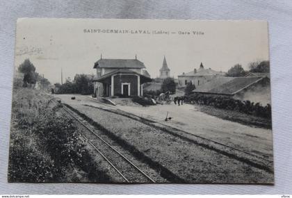 Cpa 1922, Saint Germain Laval, gare ville, Loire 42