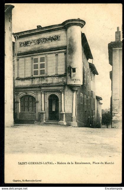 CPA - Carte Postale - France - Saint Germain Laval - Maison de la Renaissance - Place du Marché - 1913 (CP19530)