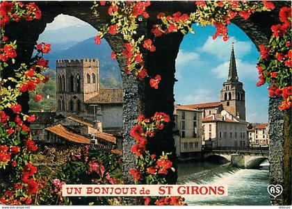 09 - Saint Girons - Multivues - Fleurs - CPM - Voir Scans Recto-Verso